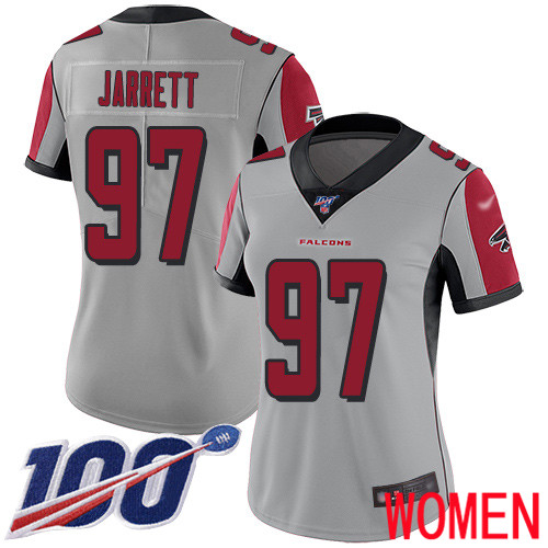 Atlanta Falcons Limited Silver Women Grady Jarrett Jersey NFL Football #97 100th Season Inverted Legend->women nfl jersey->Women Jersey